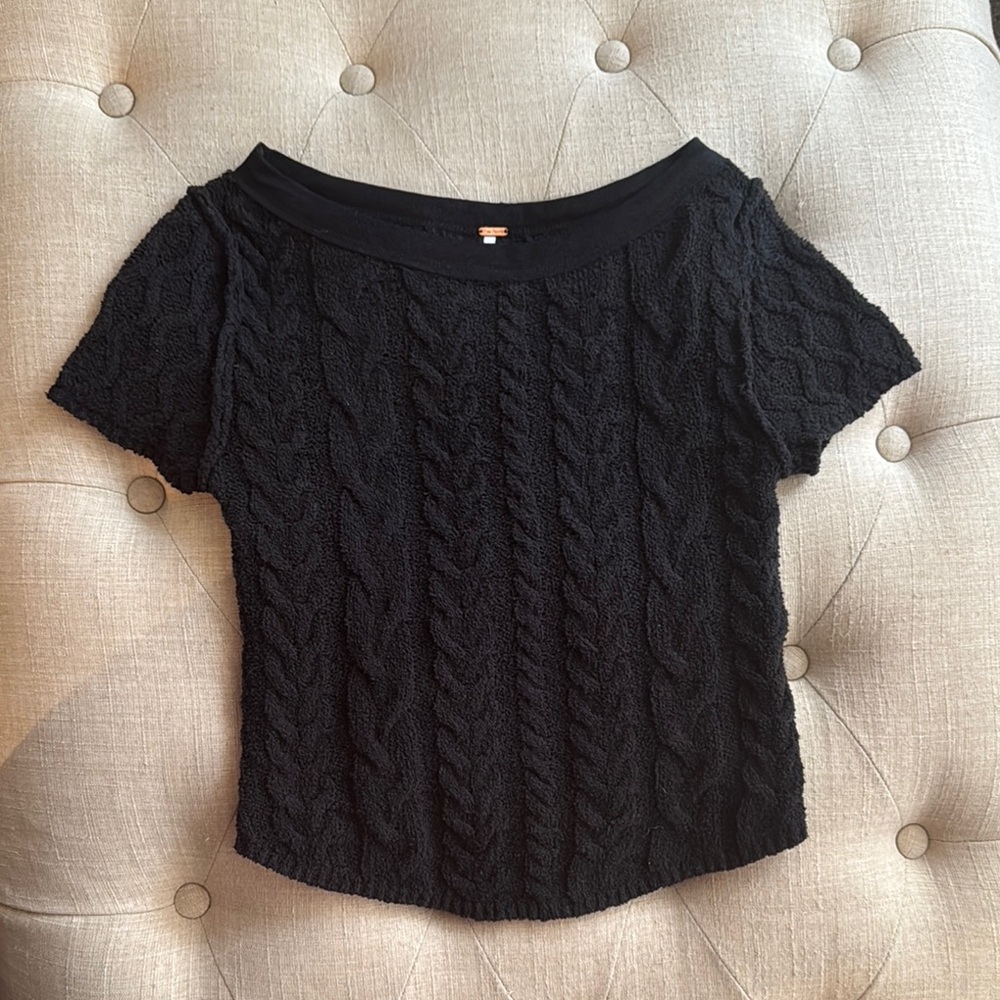 Free People Cableknit Baby Tee